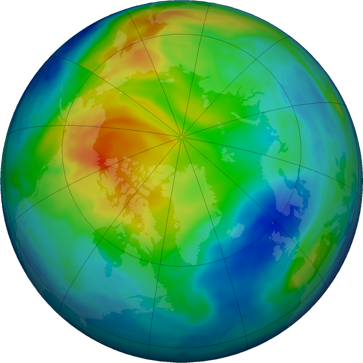 Arctic ozone map for 25 November 2016